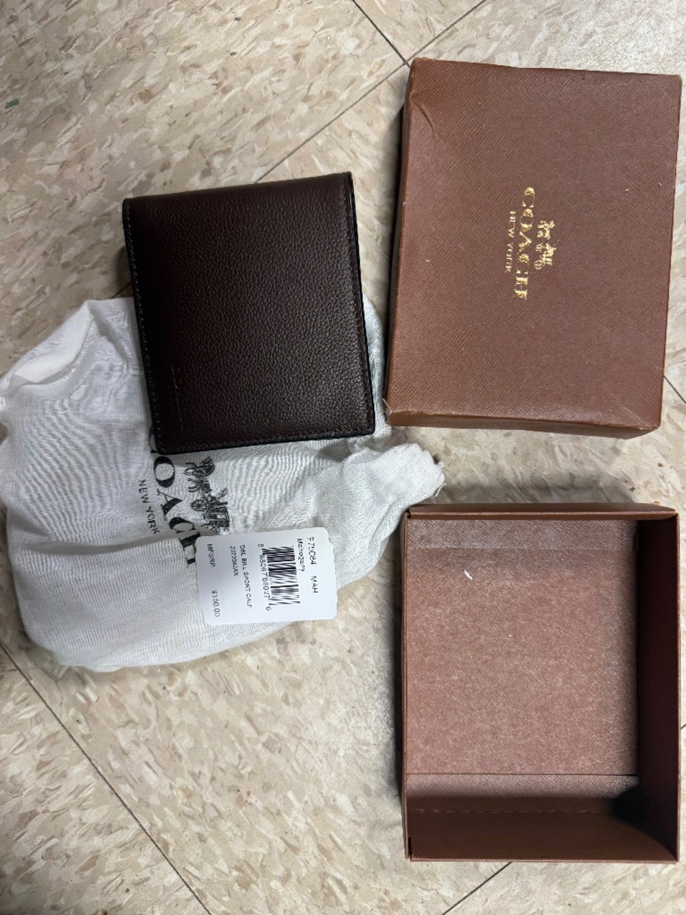 NWT leather men’s coach wallet